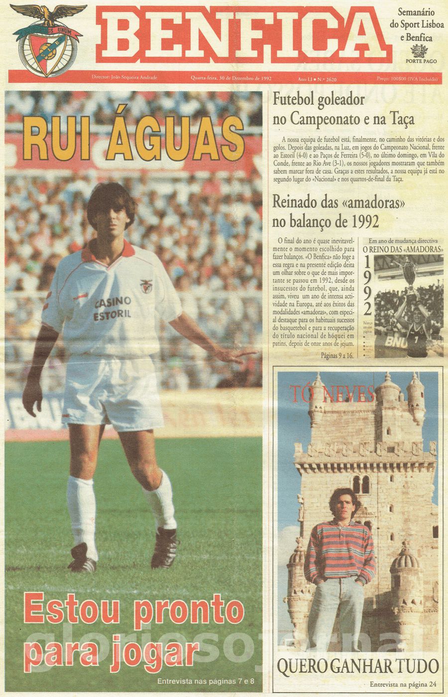 jornal o benfica 2620 1992-12-30